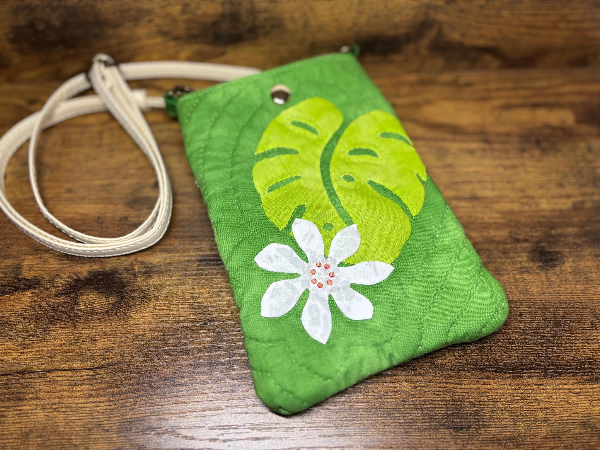 スマホショルダー ハワイアンキルト モンステラ | 3枚目