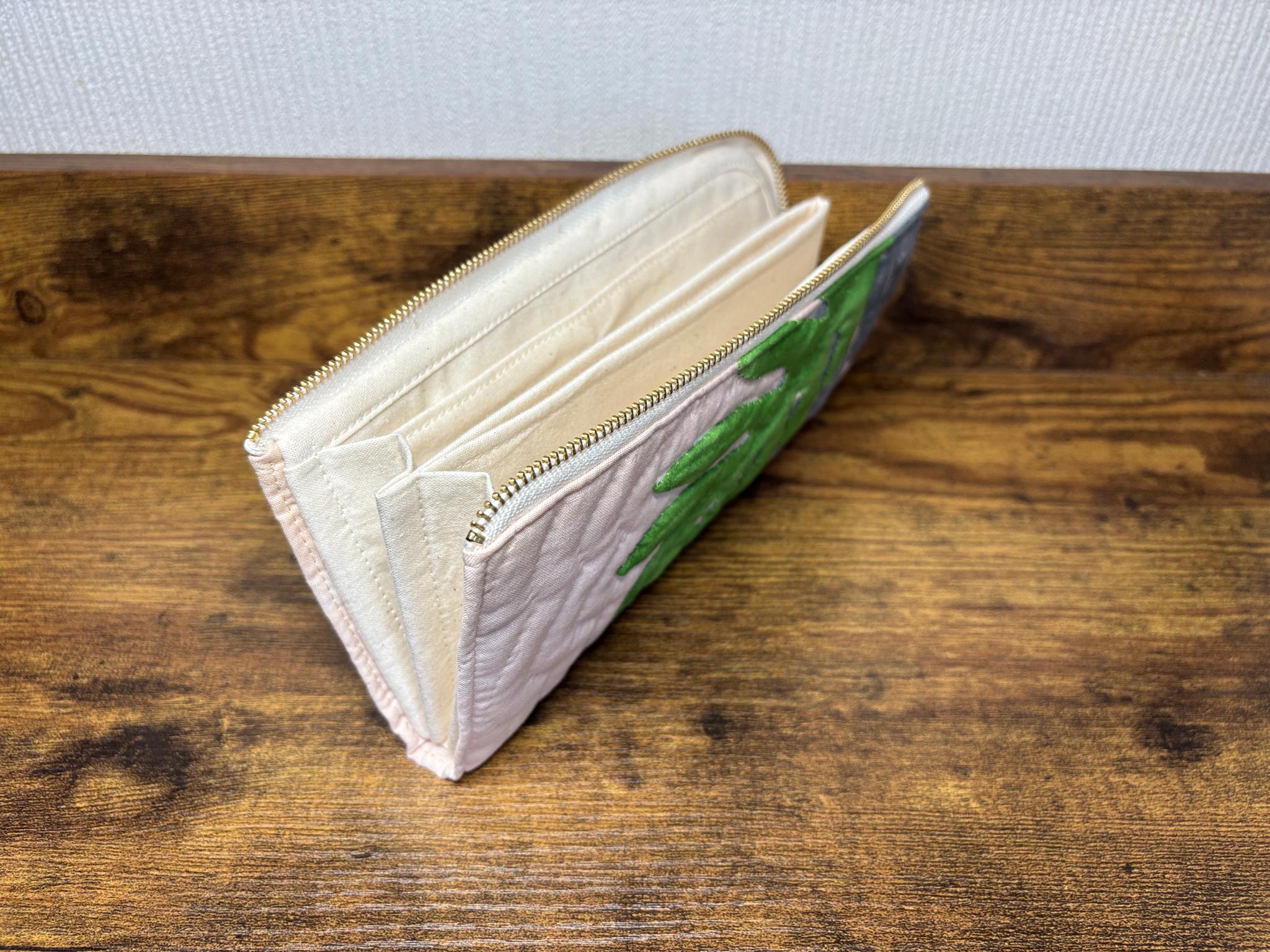 L字ファスナー長財布 ラウアエの木陰【マチ付き♪】 ハワイアンキルト | 3枚目